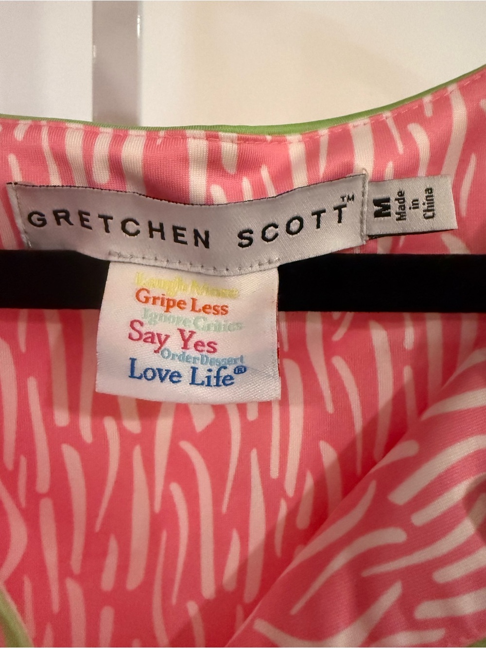Gretchen Scott Designs Pink Floral Tunic Dress with Green Accents - Picture 2 of 3
